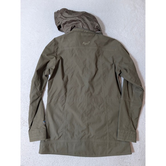 Kuhl Utility Rekon Jacket Womens Sm Green Stretch Stowaway Hood L/S Outdoor Coat - Picture 10 of 15